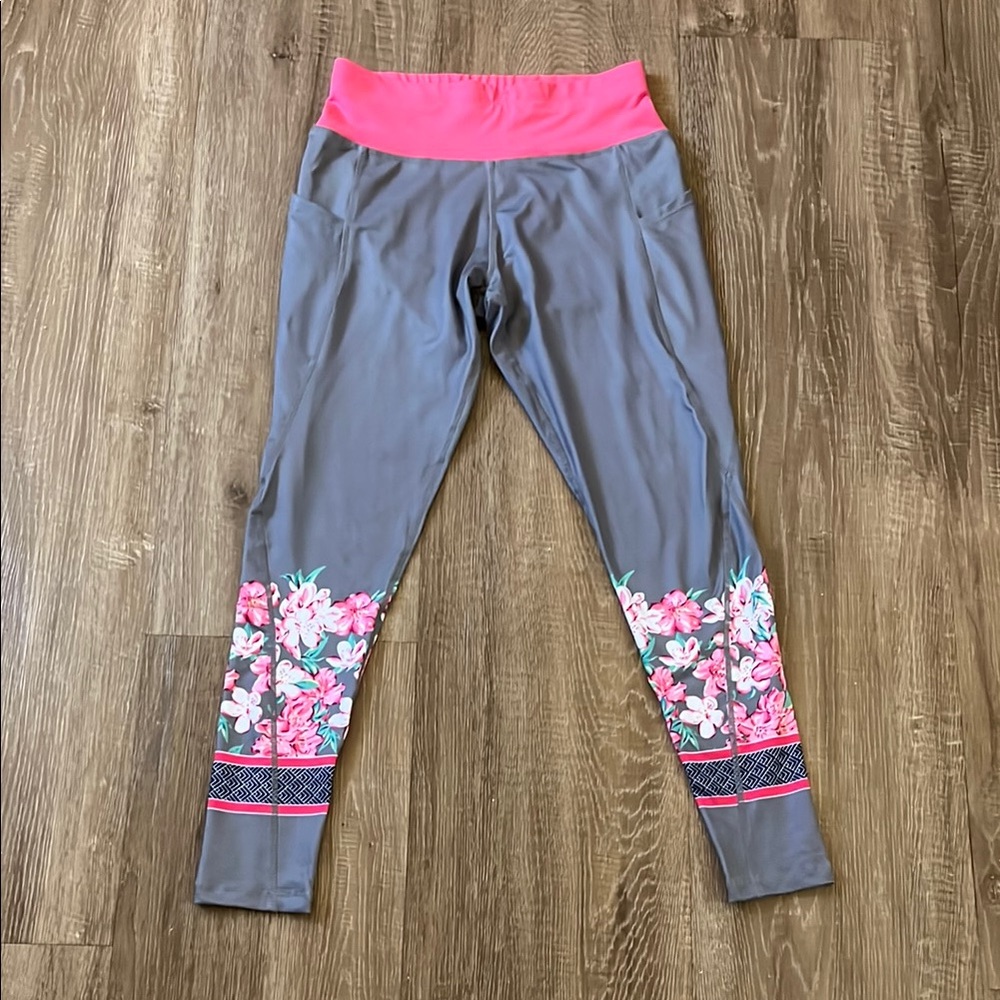 Simply Southern Grey Floral Leggings
